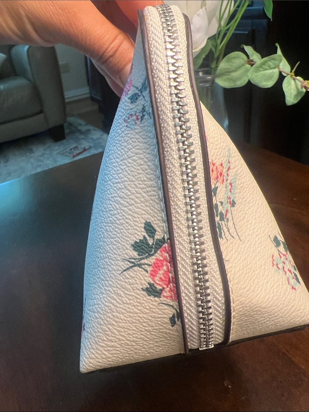 Coach Floral Leather Zip Pouch - Picture 10 of 17